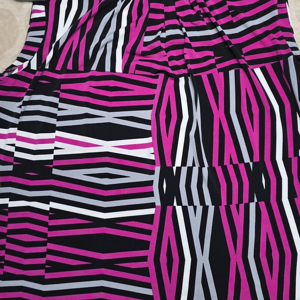 Calvin Klein Pink and Black Striped Top